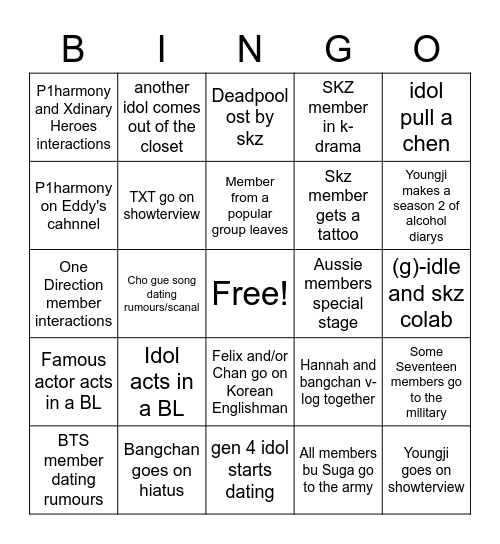 2023 predictions Bingo Card