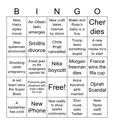 2023 Bingo Card