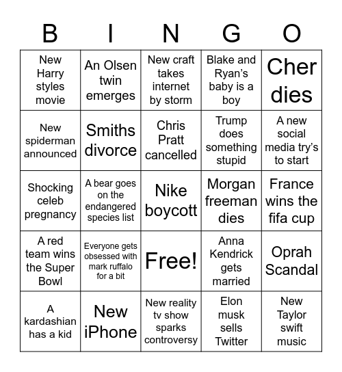 2023 Bingo Card