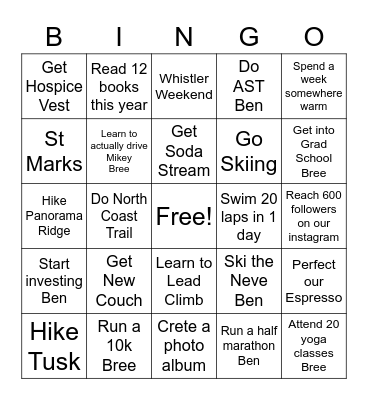2023 Bingo Card Bingo Card