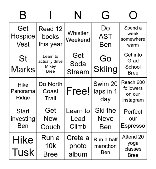 2023 Bingo Card Bingo Card
