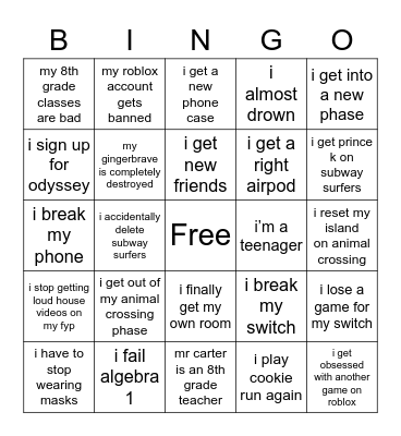 David 2023 Bingo Card