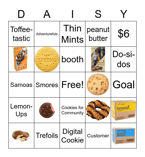 Girl Scout Cookie Bingo Bingo Card