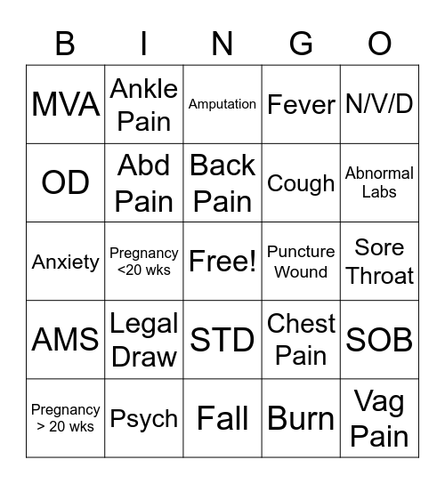 NYE BINGO Card