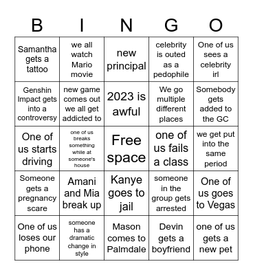 2023 BINGO Card