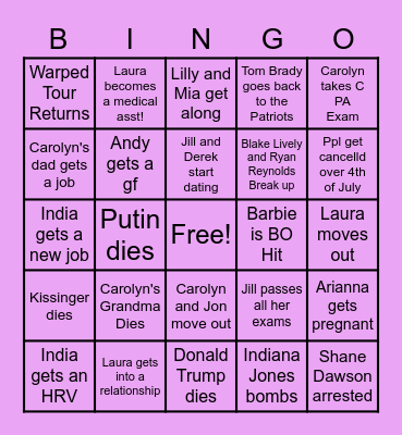 2023 Bingo Card