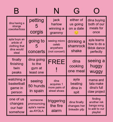 2022 bingo AYDI sisters Bingo Card
