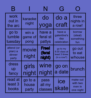 2023 Winter Semester Bingo Card