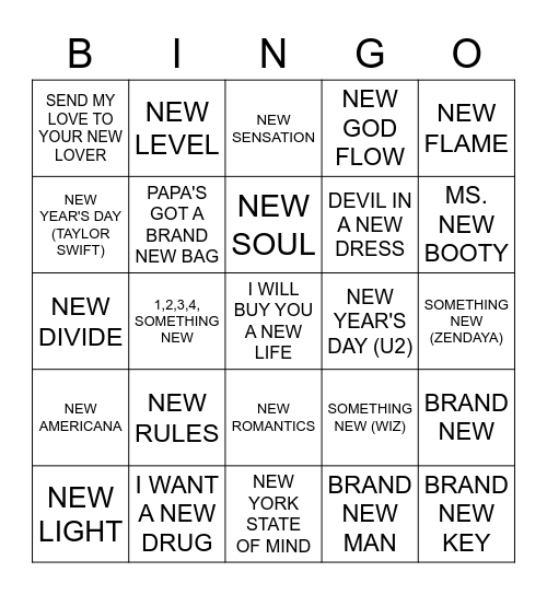 NEW Bingo Card