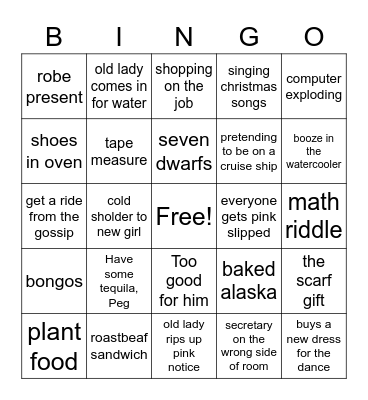 Desk Set Bingo Card
