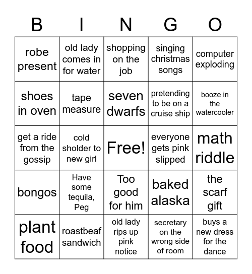 Desk Set Bingo Card