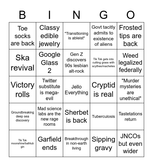 Fancy-Free 2023 Bingo Card