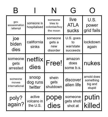 2023 BINGO Card