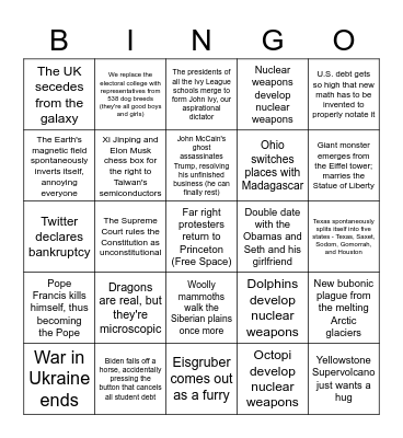 2023 Bingo Card 🥳 Bingo Card