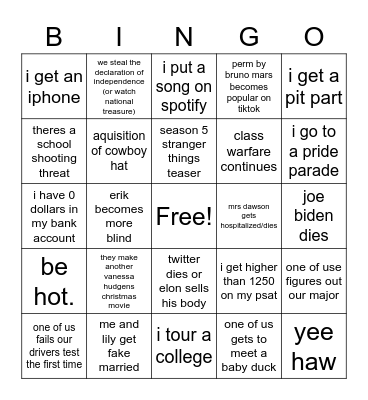 2023 bingo Card