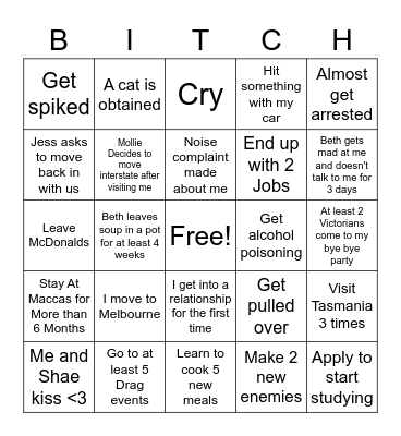 Will's 2023 Bingo Card