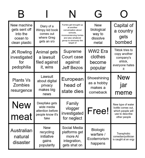 2023 Bingo Card