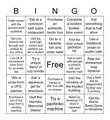 Japan 1/1/2023 Bingo Card