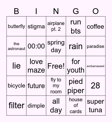 @justniza_ Bingo Card