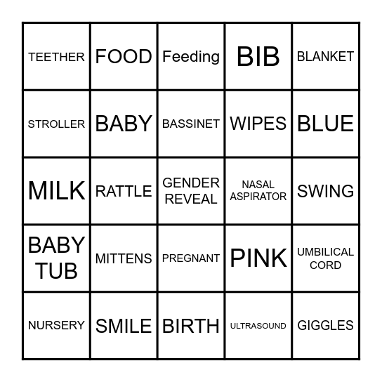BABY BINGO Card