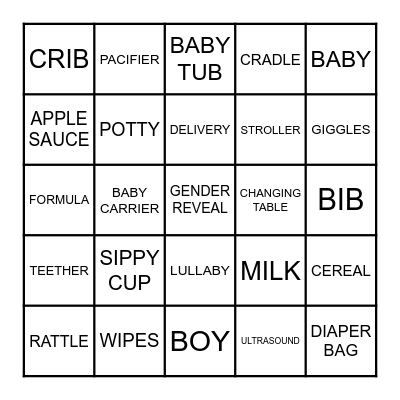 BABY BINGO Card