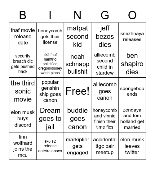 2023 Bingo Card