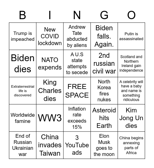 2023 Bingo Card