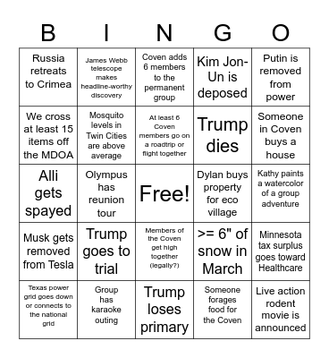 Omar's Coven Bingo 2023 Bingo Card