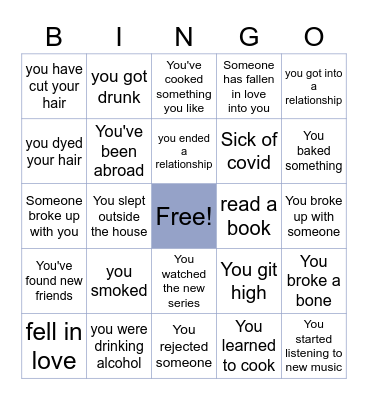 2022 bingo Card