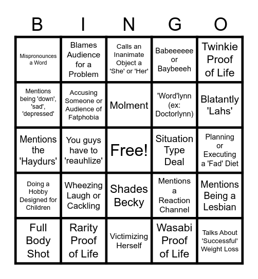 BINGOLYNN Bingo Card