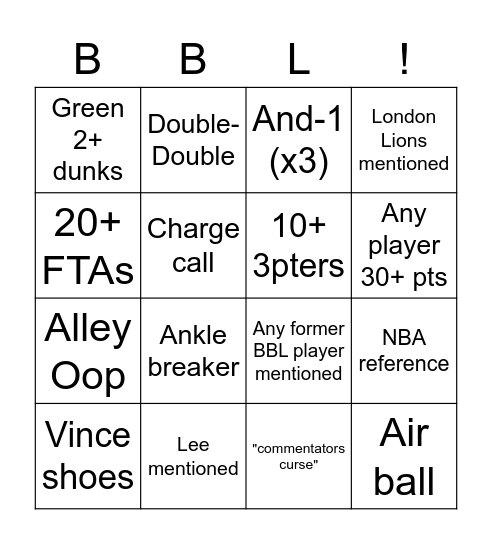 Giants-Eagles Bingo Card