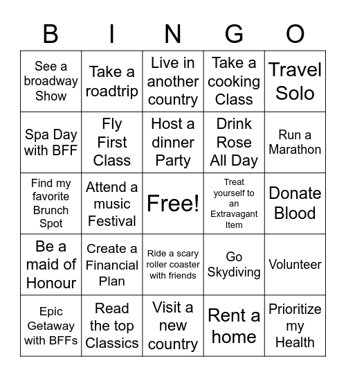 2025 Bingo Card