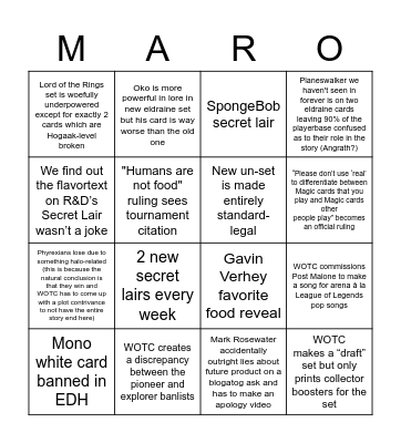 Magic Predictions 2023 Bingo Card