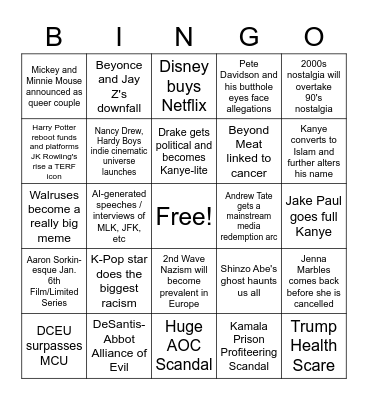 2023 Bingo Card