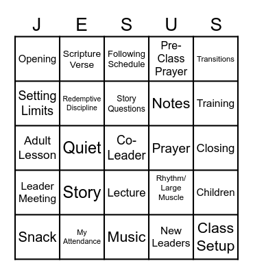 BSF Resolutions for 2023 Bingo Card