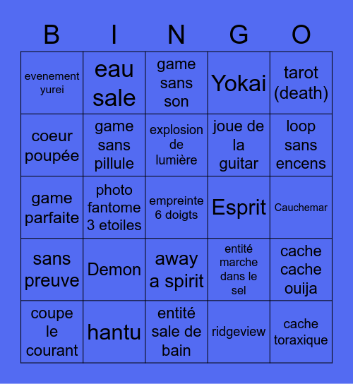 bingo phasmo Bingo Card
