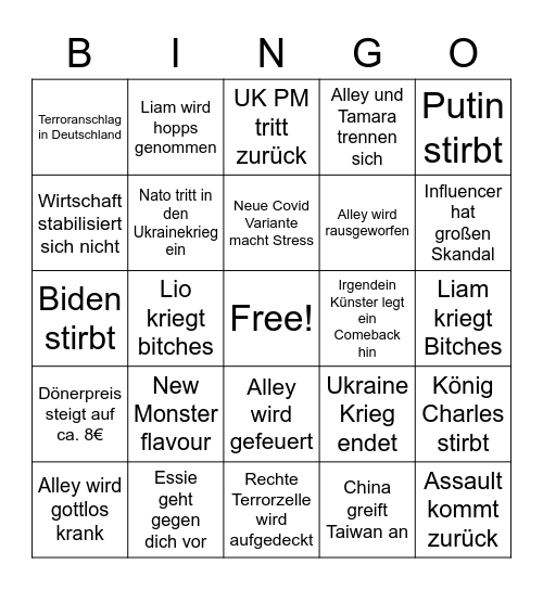 2023 Bingo Card