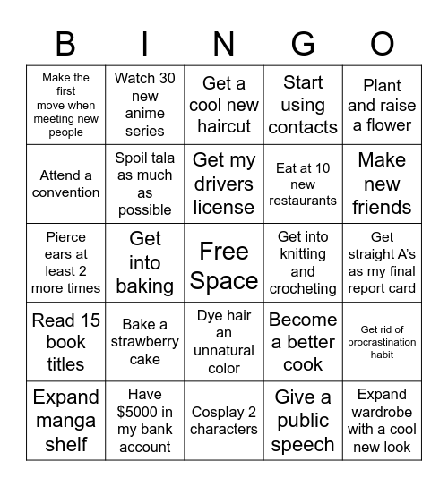 2023 bingo! Bingo Card