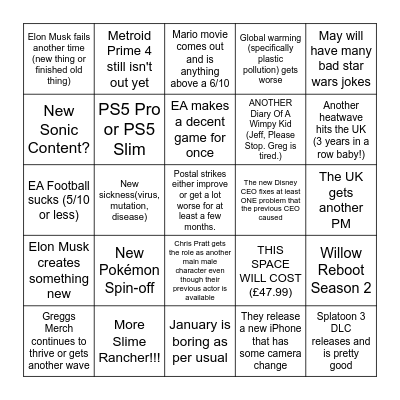 2023 Bingo Card