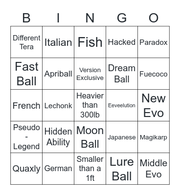 Surprise Trade Bingo! Bingo Card