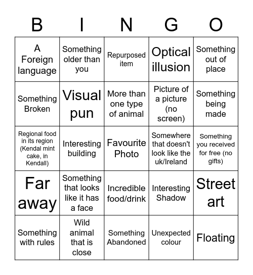 Picture Bingo 2023 Bingo Card