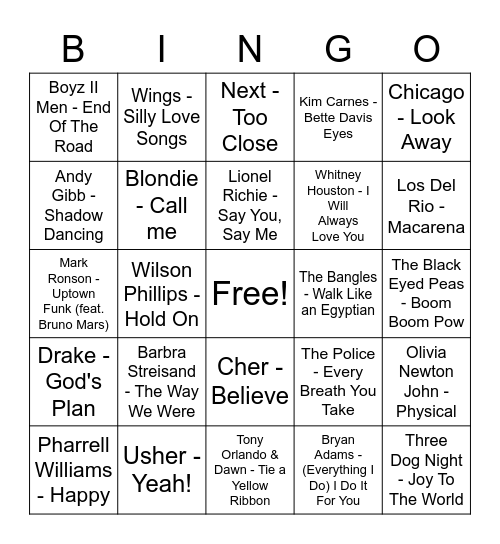 billboard-hot-100-bingo-card