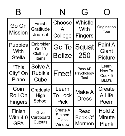 What Seek Ye In 2023 Bingo Card