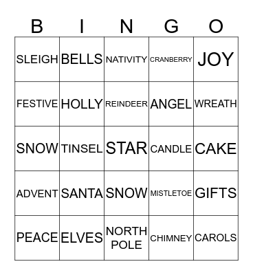 Christmas Bingo Card