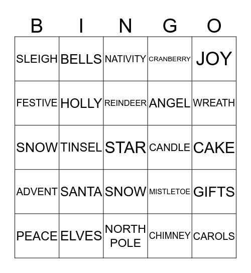 Christmas Bingo Card