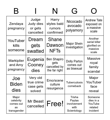 2023 bingo card Bingo Card