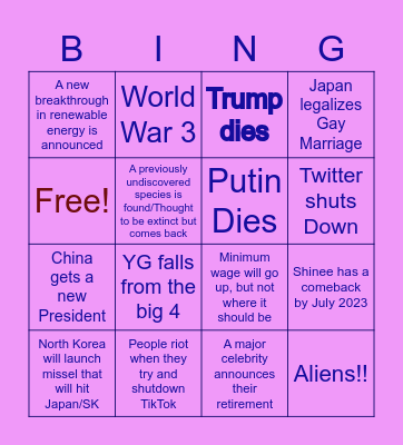2023 Bingo Card Bingo Card
