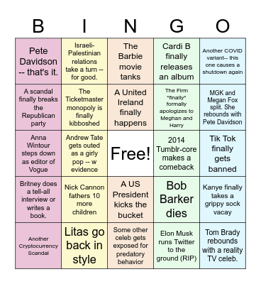 2023 Bingo Card Bingo Card