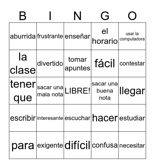 Objetivo 4.4 & 4.5 Bingo Card