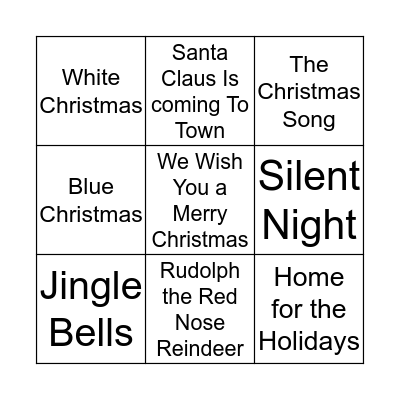 Name That Christmas Tune Bingo Card